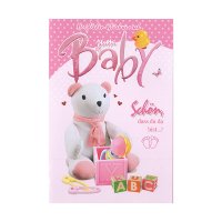 Grußkarte Zum Baby rosa